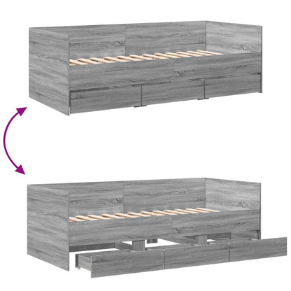 Daybed | Grey Sonoma | Engineered wood | Single to double