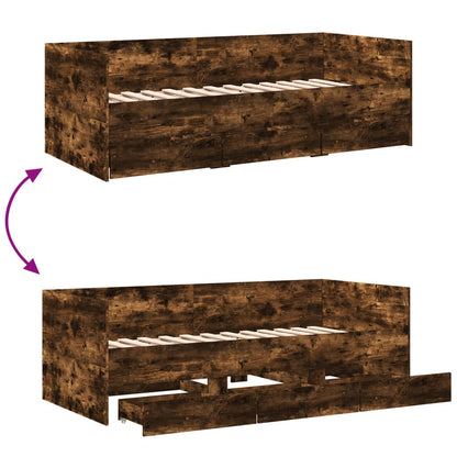 Daybed | Smoked Oak | Engineered wood | 90x200 cm | Convertible