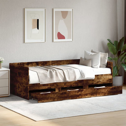 Daybed | Smoked Oak | Engineered wood | 90x200 cm | Convertible