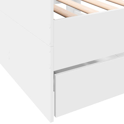 Daybed with Drawers without Mattress White 90x190 cm