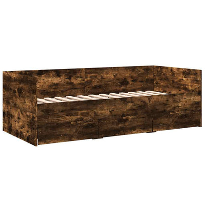 Daybed with Drawers without Mattress Smoked Oak 90x190 cm Single