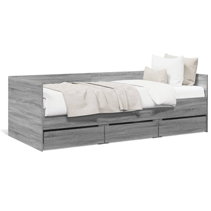 Daybed | Grey sonoma | Engineered wood | Single
