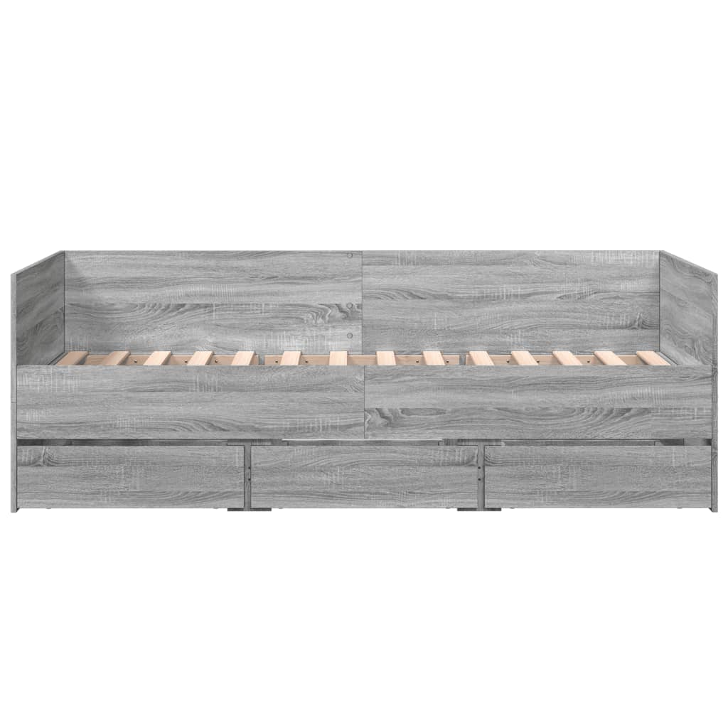 Daybed | Grey sonoma | Engineered wood | Single