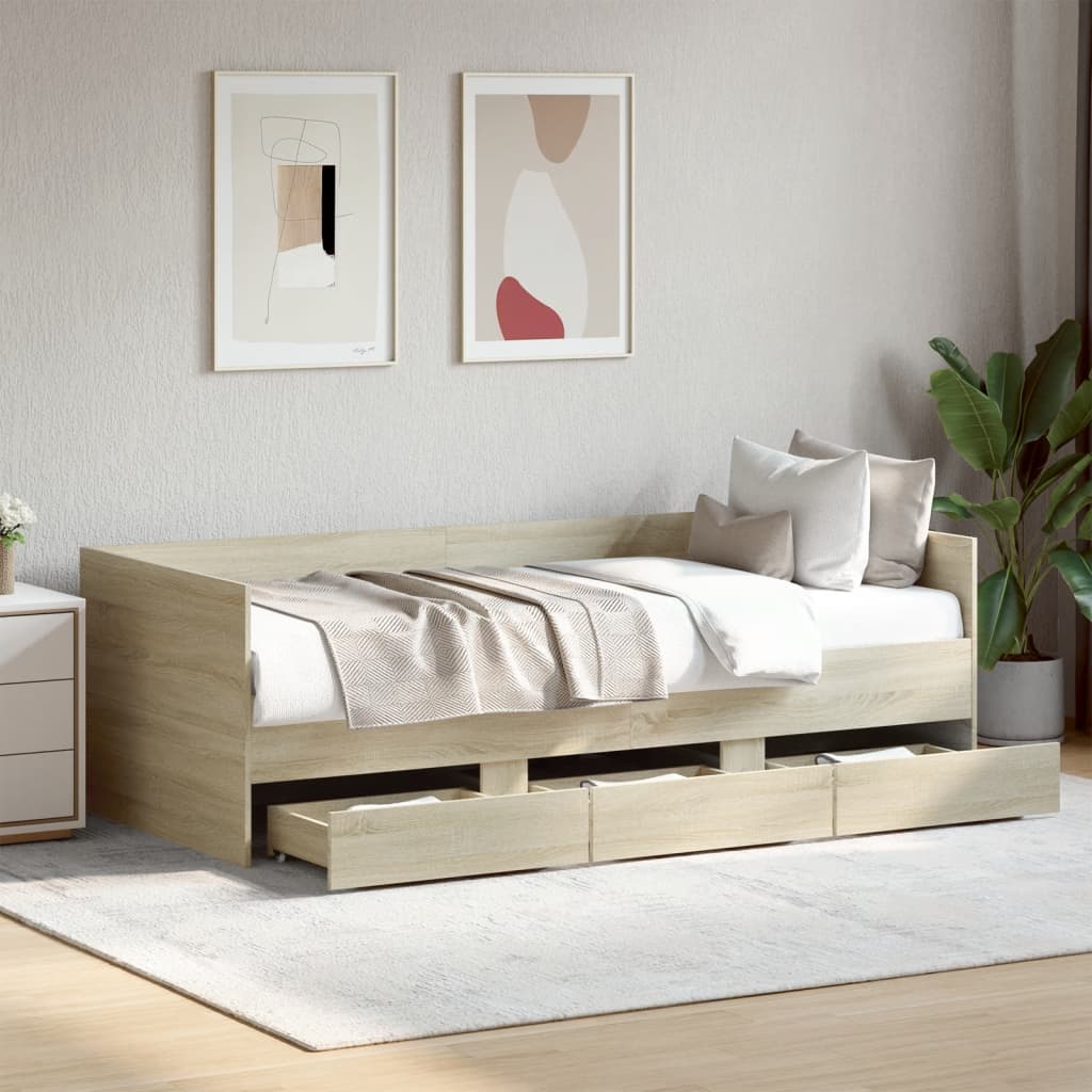 Daybed | Sonoma Oak | Engineered Wood | Small Single