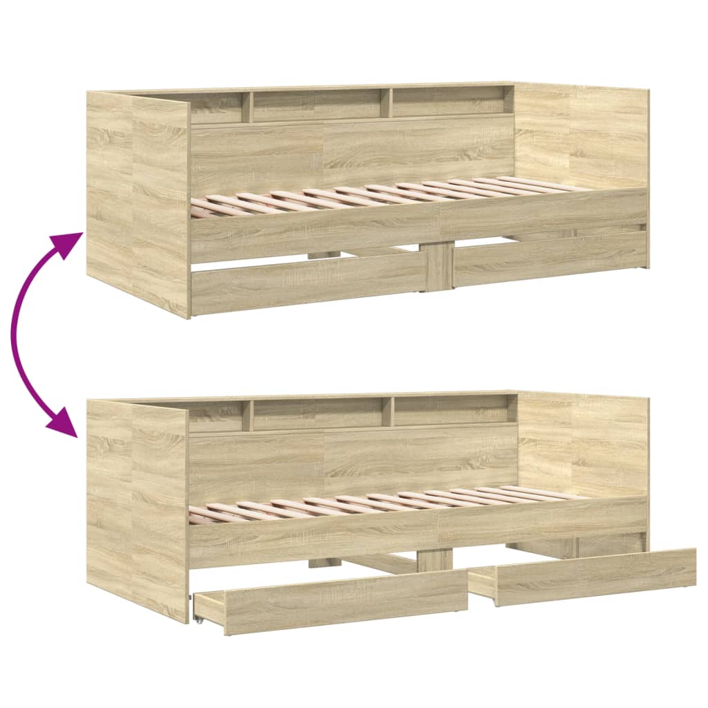 Daybed | Sonoma Oak | Engineered Wood | Single