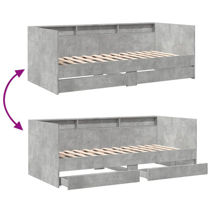 Daybed | Concrete Grey | Engineered Wood | Single | Daybed | Rectangular