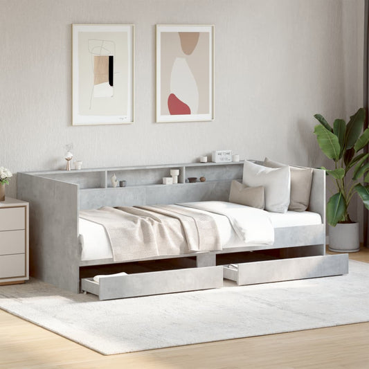 Daybed | Concrete Grey | Engineered Wood | Single | Daybed | Rectangular