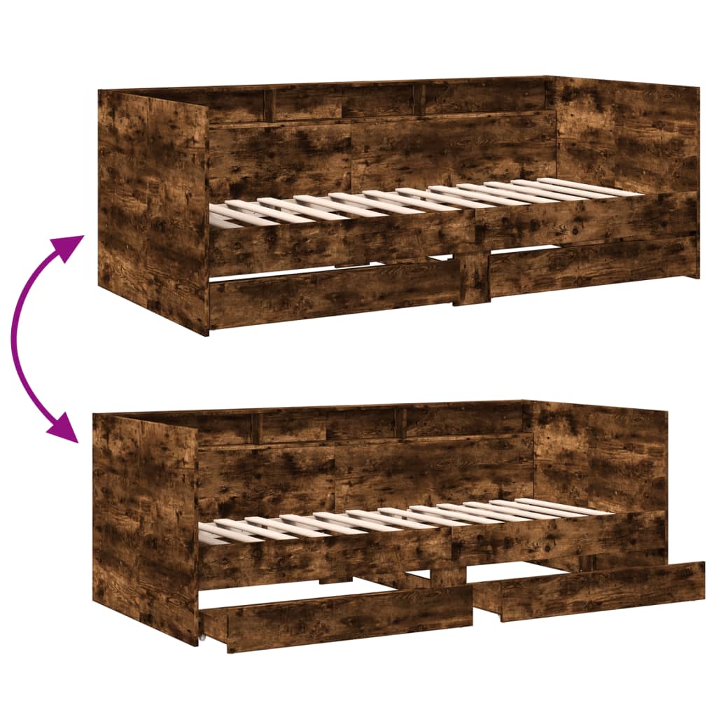 Daybed | Smoked Oak | Engineered Wood | Single