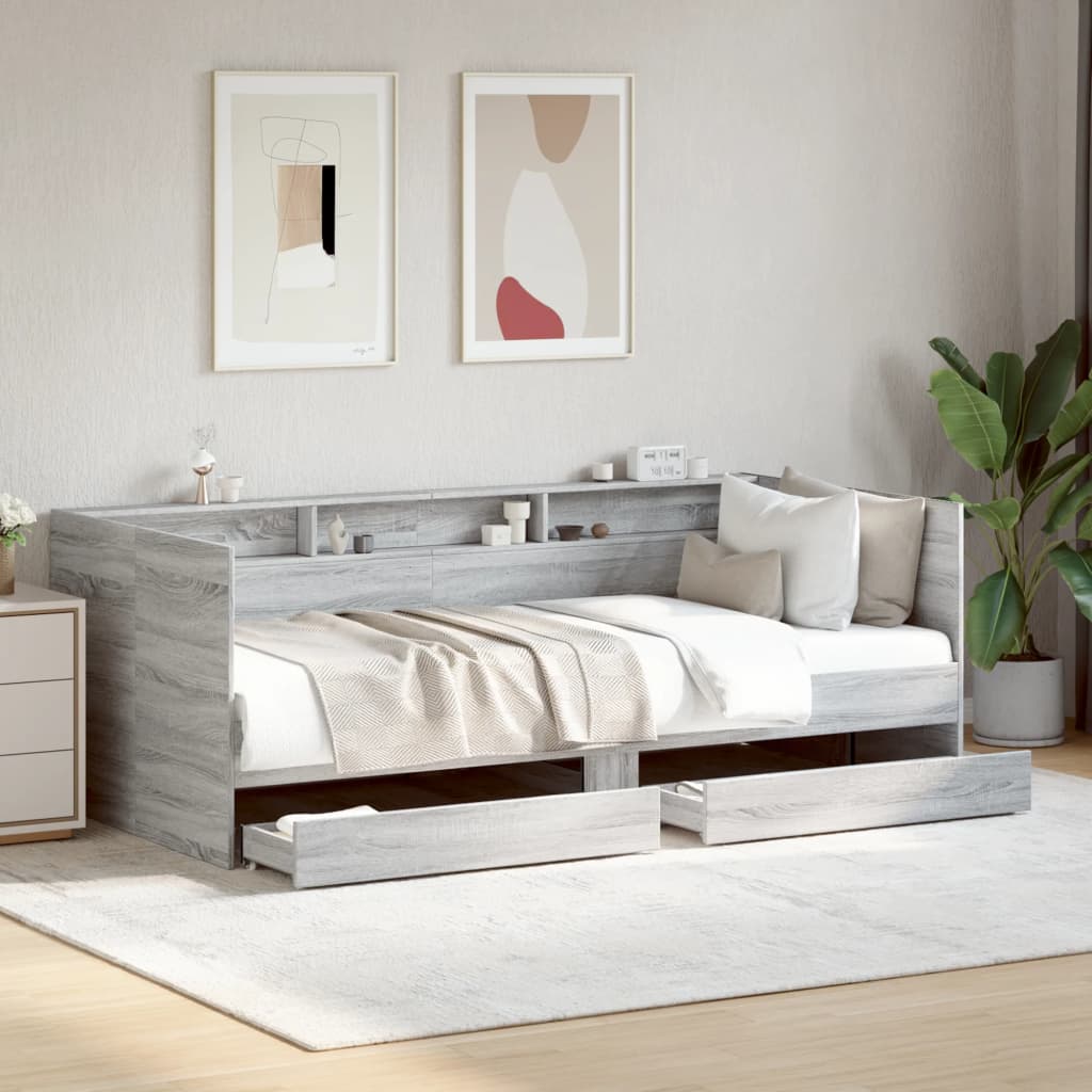 Daybed | Grey sonoma | Engineered wood | Single | Daybed | Rectangular