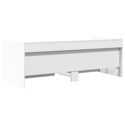 Daybed with Drawers without Mattress White 90x200 cm
