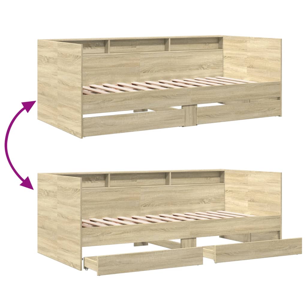 Daybed | Sonoma Oak | Engineered Wood | 90 x 200 cm