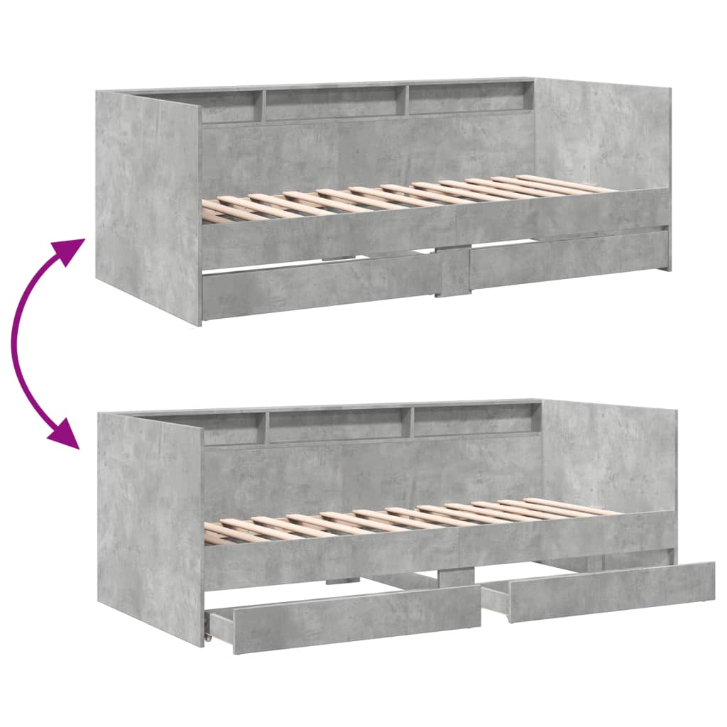 Daybed | Concrete Grey | Engineered Wood | Single