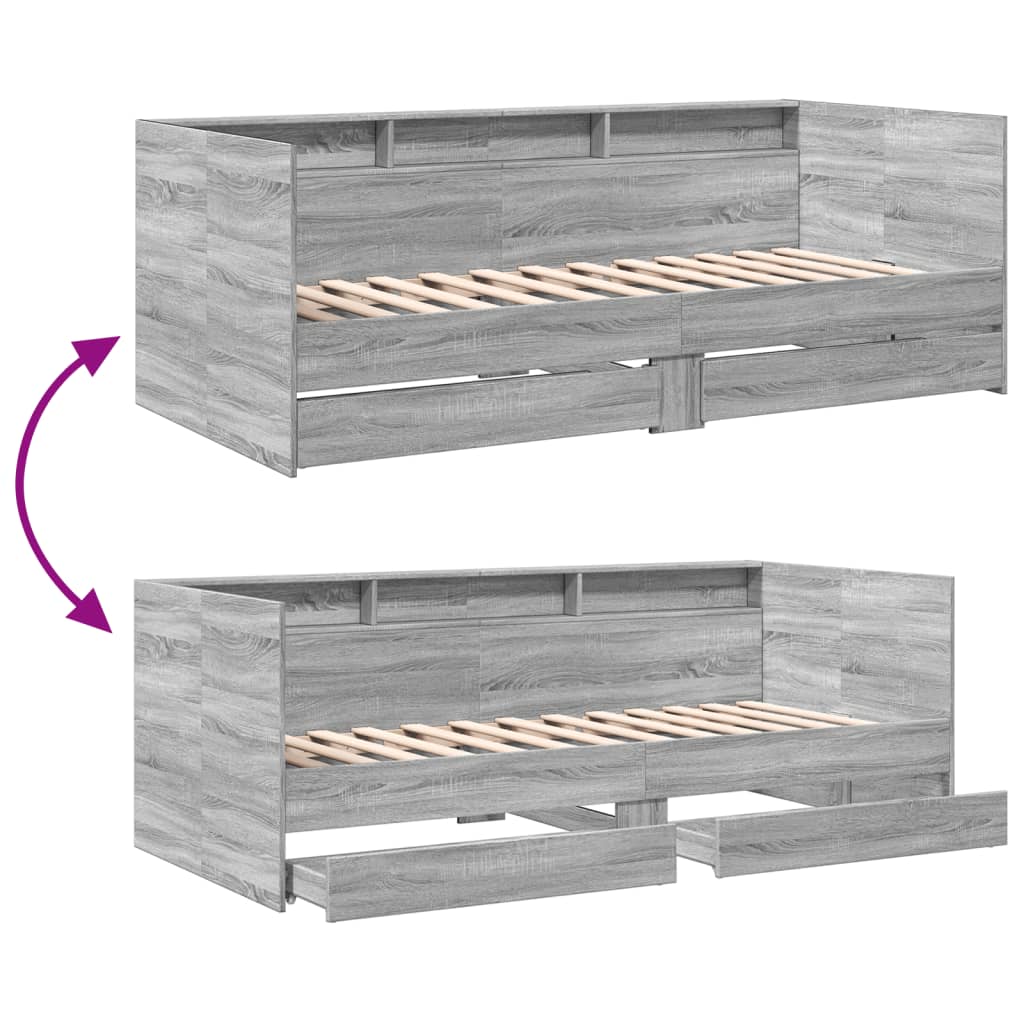 Daybed | Grey Sonoma | Engineered Wood | Small Single