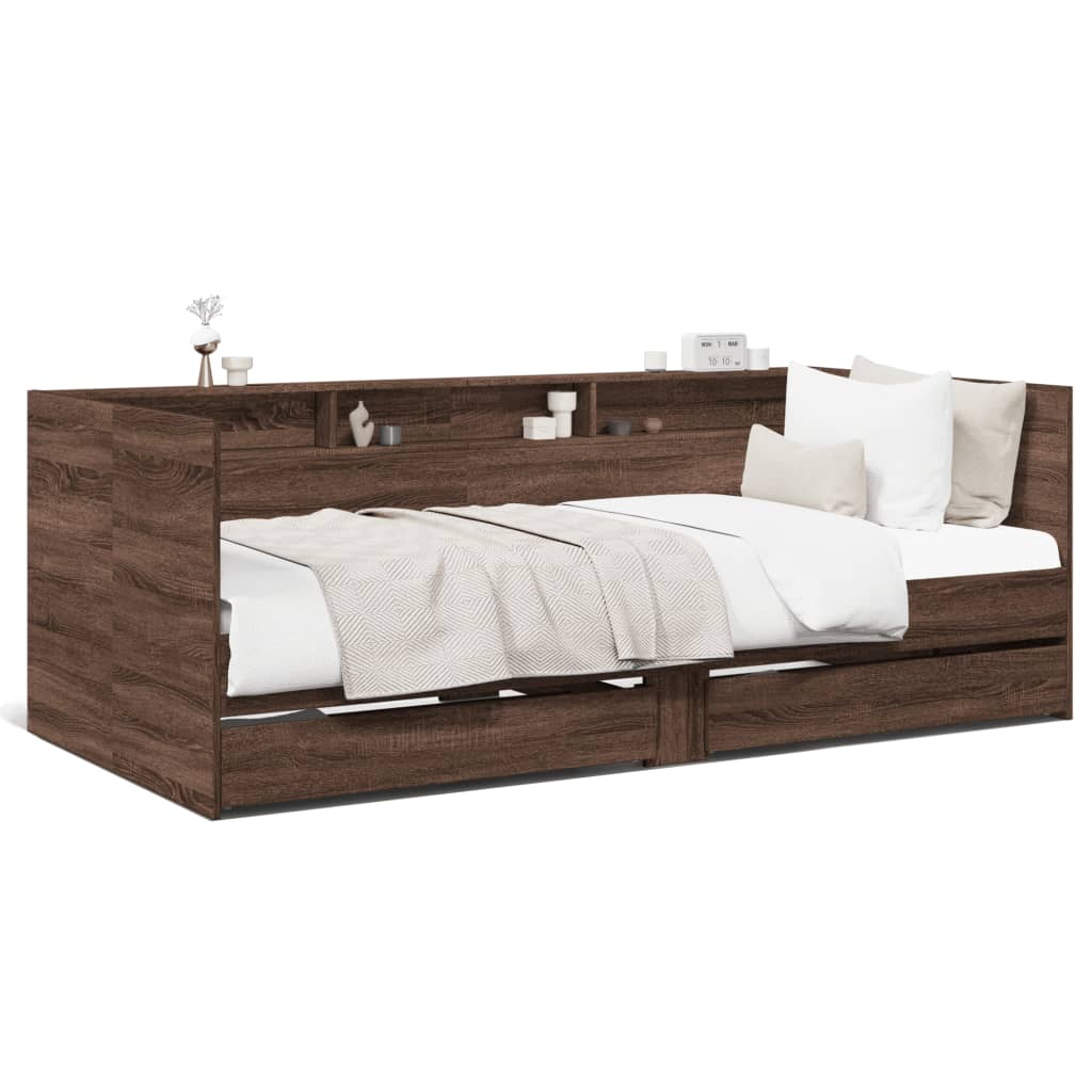 Daybed | Brown Oak | Engineered wood | Small Single