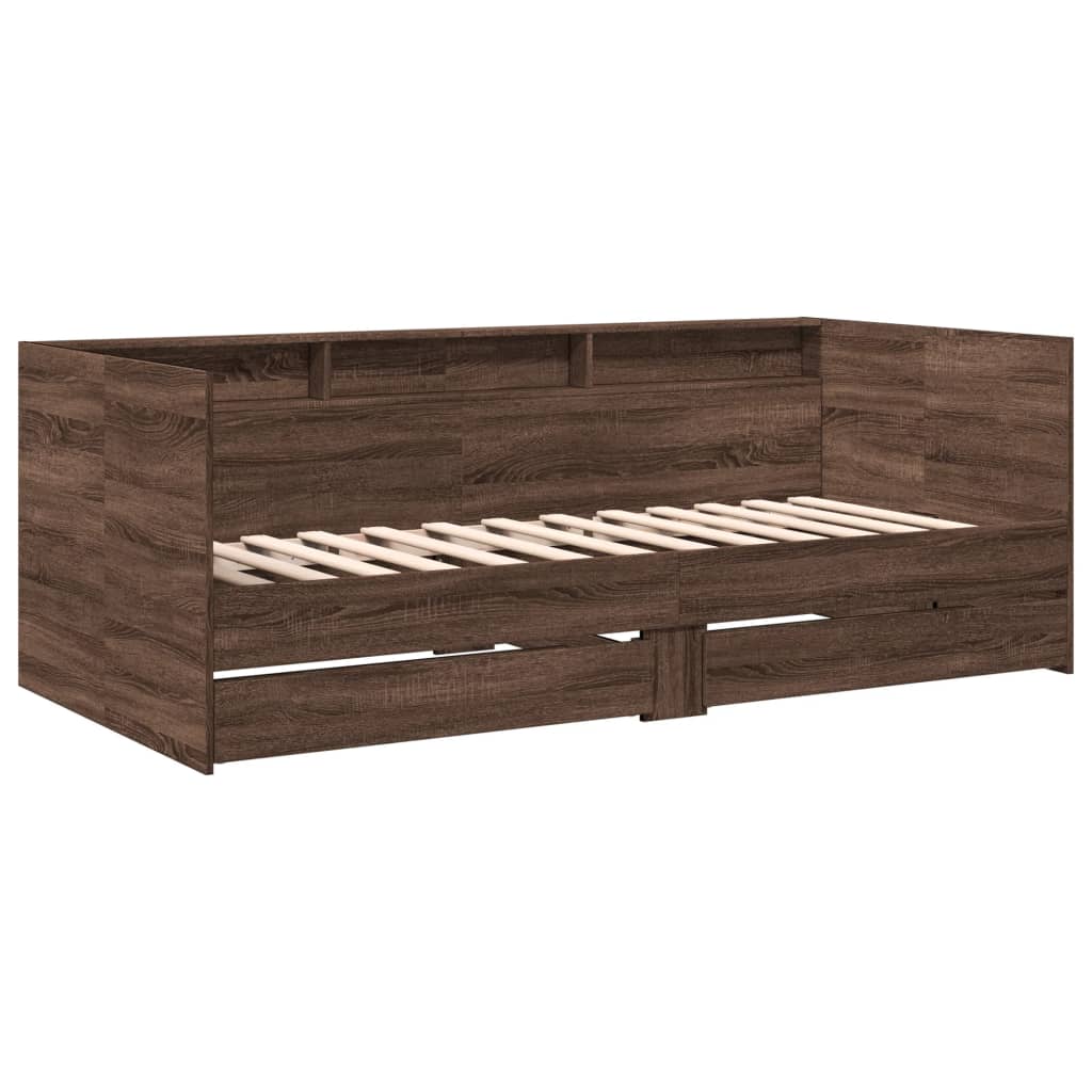 Daybed | Brown Oak | Engineered wood | Small Single