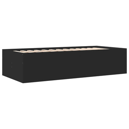 Daybed with Drawers without Mattress Black 100x200 cm