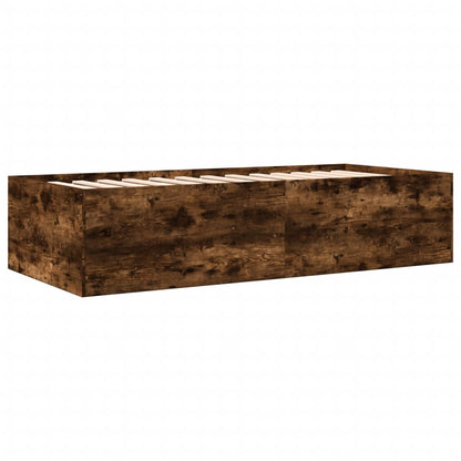 Daybed with Drawers without Mattress Smoked Oak 100x200 cm