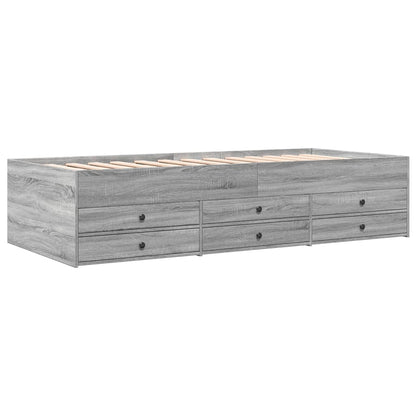 Daybed with Drawers without Mattress Grey Sonoma 100x200 cm