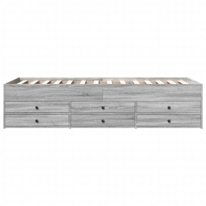 Daybed with Drawers without Mattress Grey Sonoma 90x200 cm