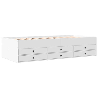 Daybed with Drawers without Mattress White 90x190 cm Single