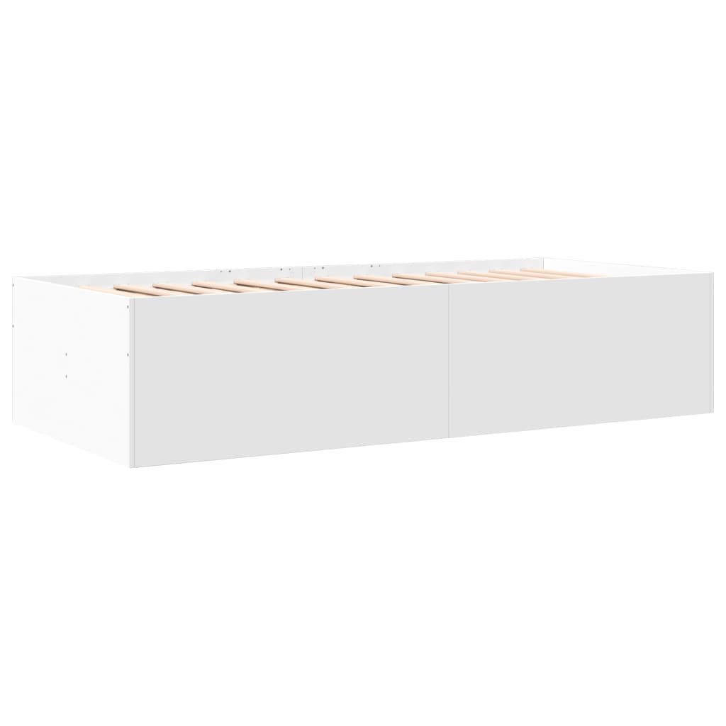 Daybed with Drawers without Mattress White 90x190 cm Single