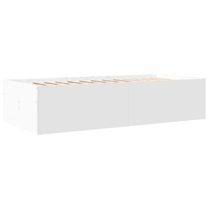 Daybed with Drawers without Mattress White 90x190 cm Single