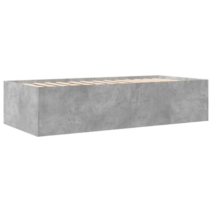 Daybed with Drawers without Mattress Concrete Grey 75x190 cm Small Single
