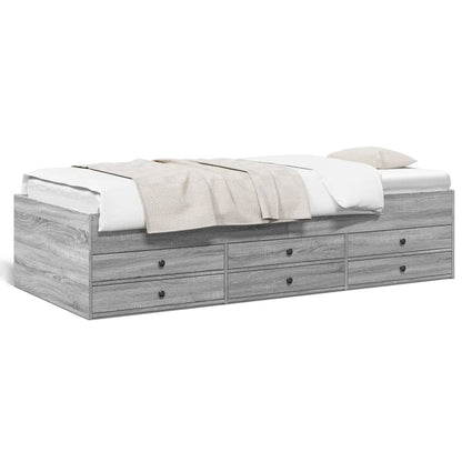 Daybed with Drawers without Mattress Grey Sonoma 75x190 cm Small Single