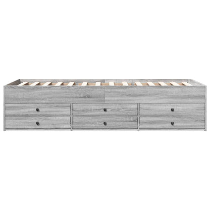 Daybed with Drawers without Mattress Grey Sonoma 75x190 cm Small Single