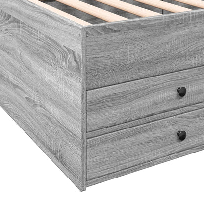 Daybed with Drawers without Mattress Grey Sonoma 75x190 cm Small Single