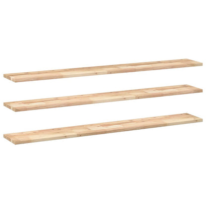 Floating Shelves 3 pcs 120x20x2 cm Untreated Solid Wood Acacia