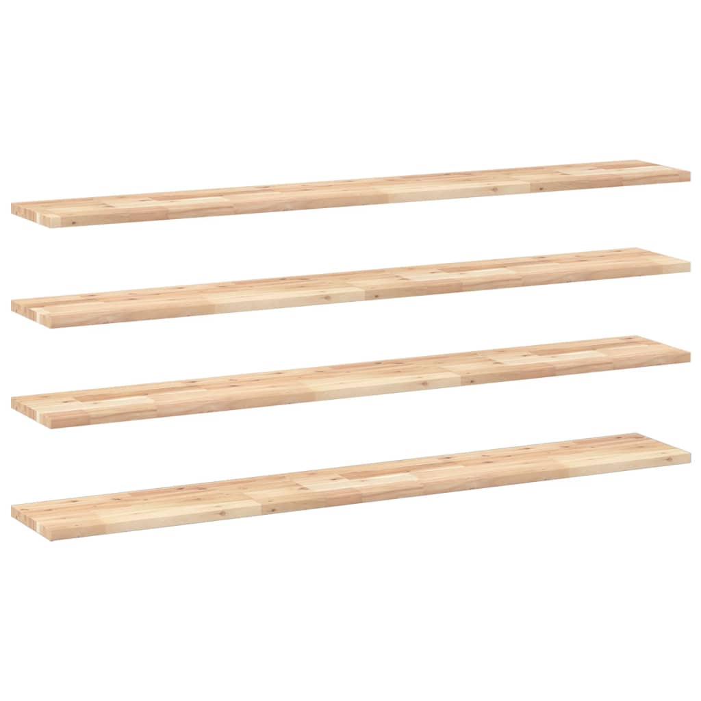 Floating Shelves 4 pcs 120x20x2 cm Untreated Solid Wood Acacia