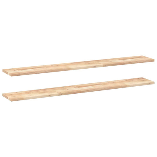 Floating Shelves 2 pcs 140x20x2 cm Untreated Solid Wood Acacia