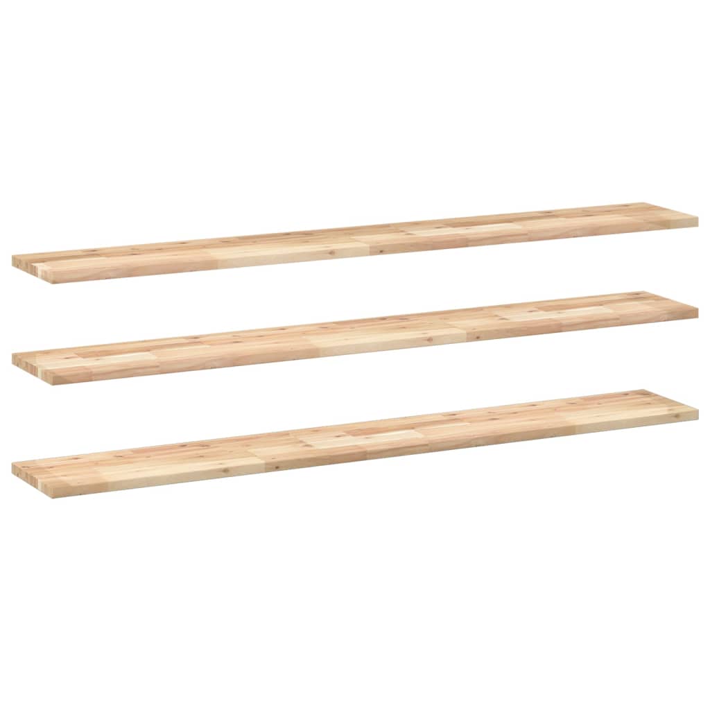 Floating Shelves 3 pcs 140x20x2 cm Untreated Solid Wood Acacia