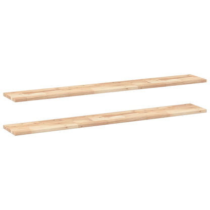 Floating Shelves 2 pcs 160x20x2 cm Untreated Solid Wood Acacia