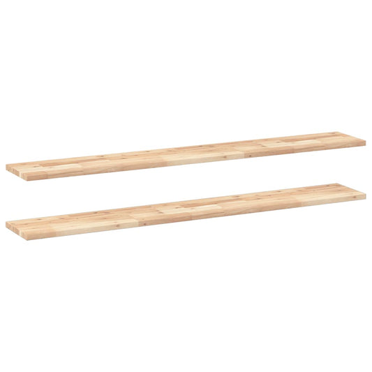 Floating Shelves 2 pcs 160x20x2 cm Untreated Solid Wood Acacia