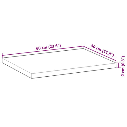 Floating Shelf 60x30x2 cm Untreated Solid Wood Acacia