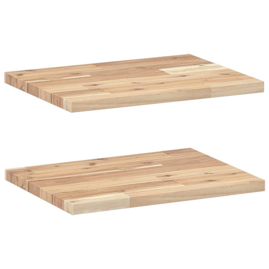 Floating Shelves 2 pcs 60x30x2 cm Untreated Solid Wood Acacia