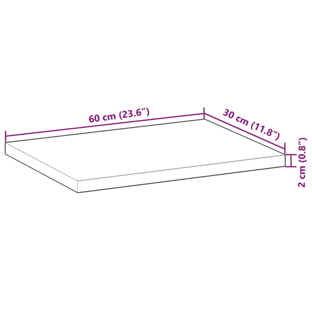Floating Shelves 4 pcs 60x30x2 cm Untreated Solid Wood Acacia