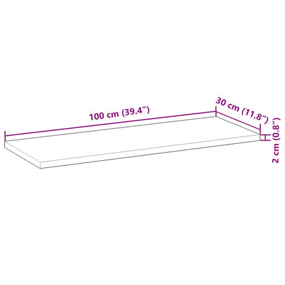 Floating Shelves 2 pcs 100x30x2 cm Untreated Solid Wood Acacia