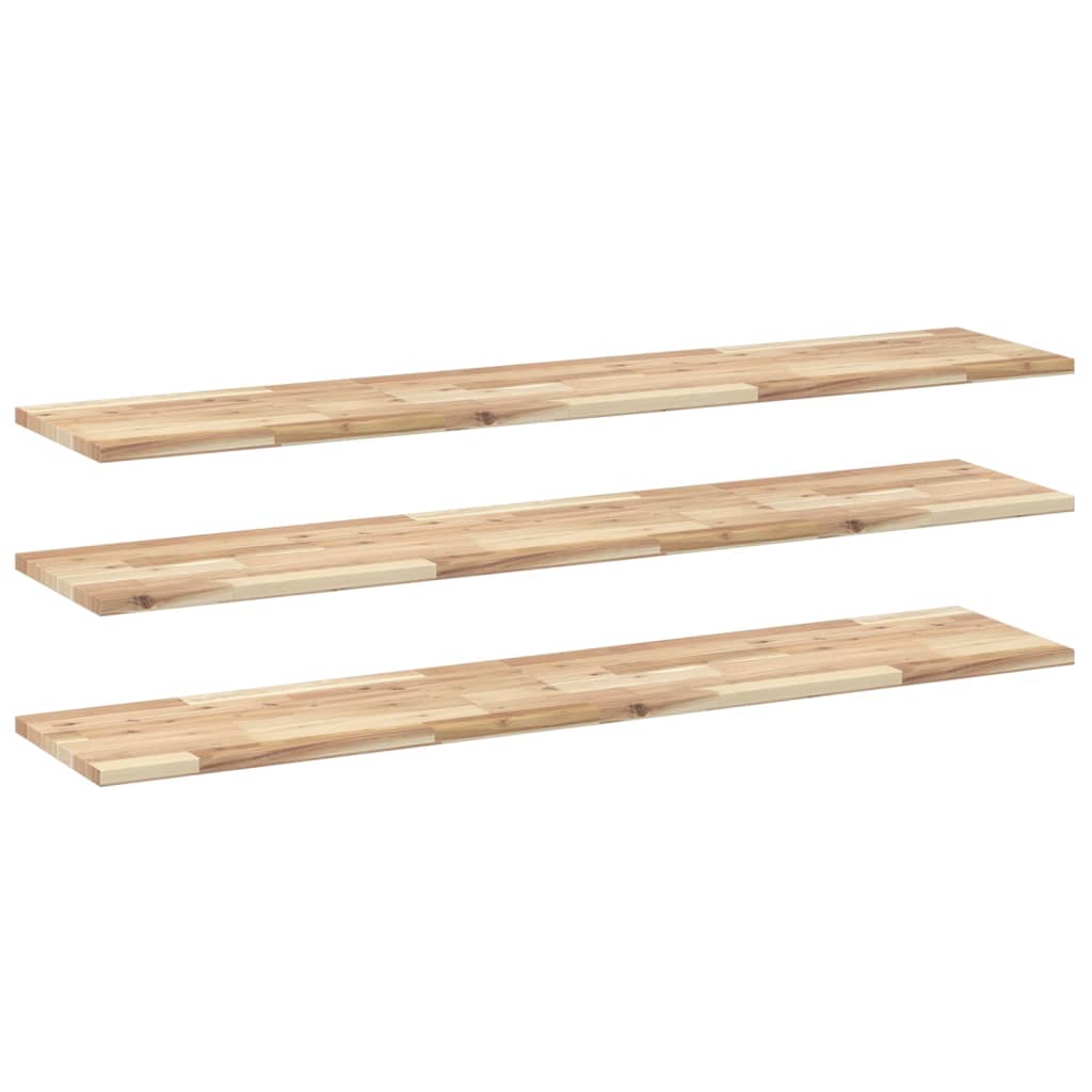 Floating Shelves 3 pcs 140x30x2 cm Untreated Solid Wood Acacia