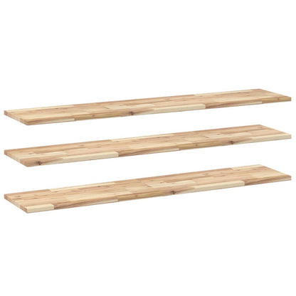 Floating Shelves 3 pcs 140x30x2 cm Untreated Solid Wood Acacia