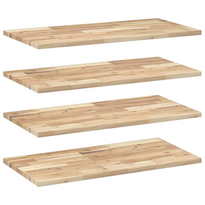 Floating Shelves 4 pcs 60x40x2 cm Untreated Solid Wood Acacia