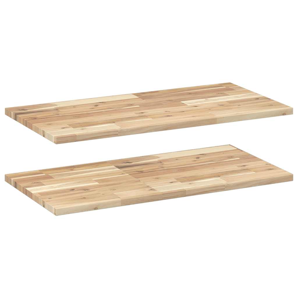 Floating Shelves 2 pcs 80x40x2 cm Untreated Solid Wood Acacia