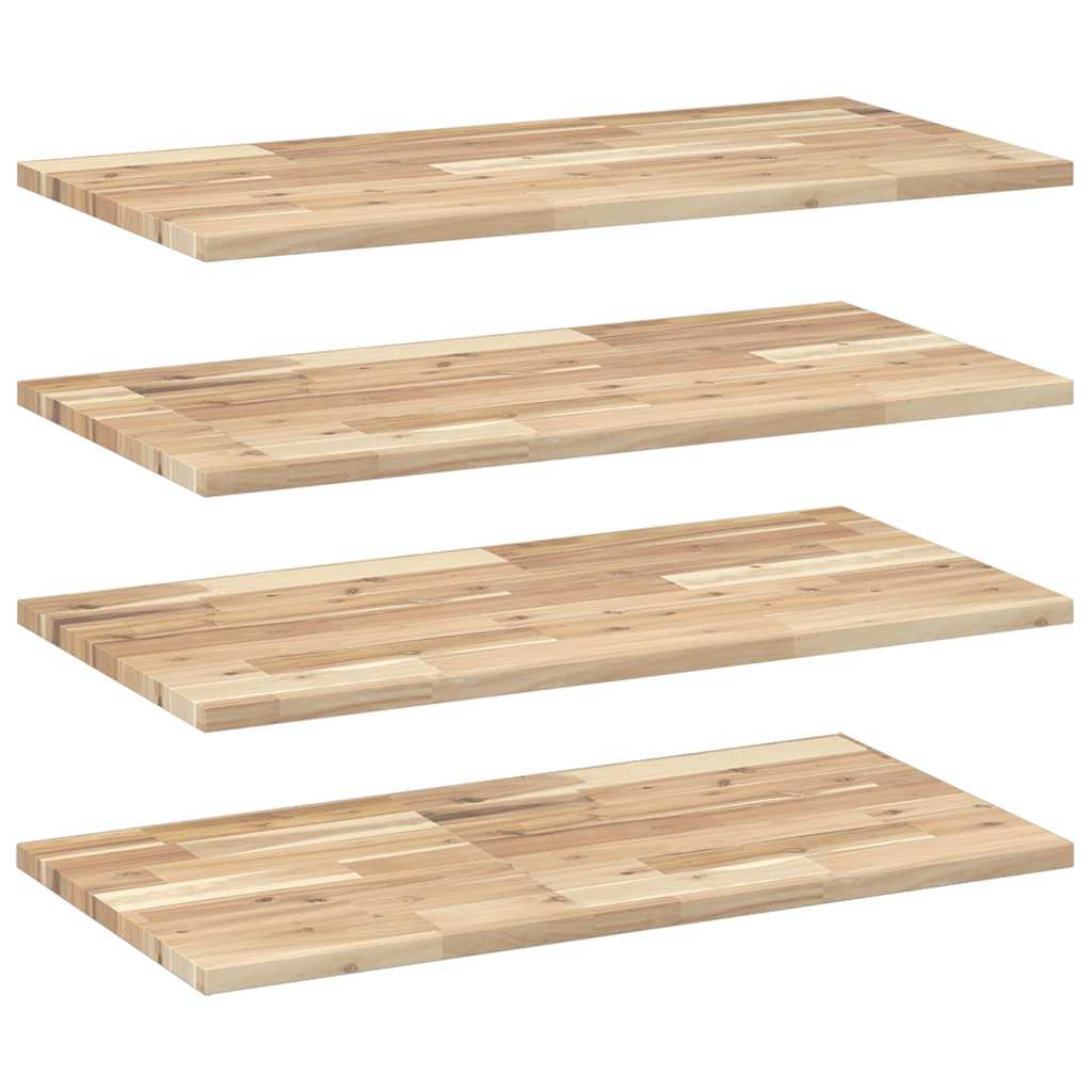 Floating Shelves 4 pcs 80x40x2 cm Untreated Solid Wood Acacia