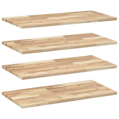 Floating Shelves 4 pcs 80x40x2 cm Untreated Solid Wood Acacia