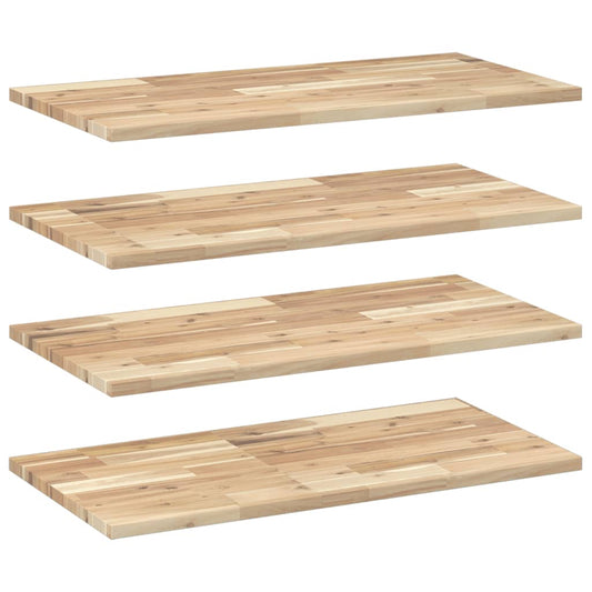 Floating Shelves 4 pcs 100x40x2 cm Untreated Solid Wood Acacia