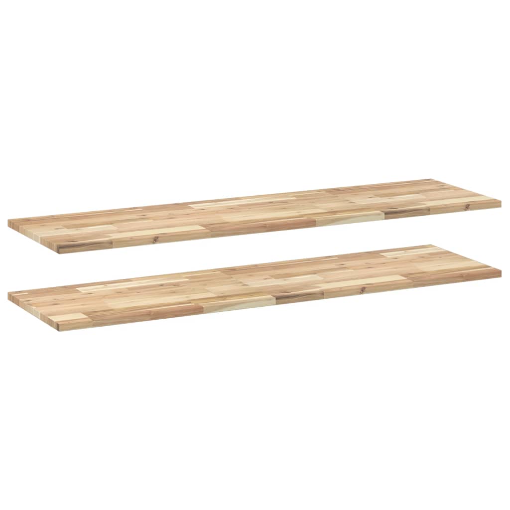 Floating Shelves 2 pcs 140x40x2 cm Untreated Solid Wood Acacia