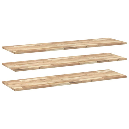 Floating Shelves 3 pcs 140x40x2 cm Untreated Solid Wood Acacia