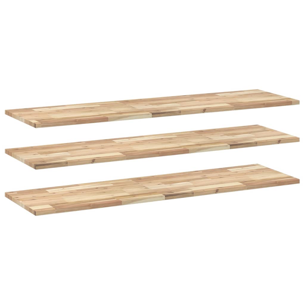 Floating Shelves 3 pcs 160x40x2 cm Untreated Solid Wood Acacia